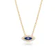 Tiny Dark Blue Enamel Evil Eye Sterling Silver Necklace