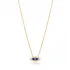 Tiny Dark Blue Enamel Evil Eye Sterling Silver Necklace