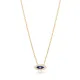 Tiny Dark Blue Enamel Evil Eye Sterling Silver Necklace