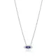 Tiny Dark Blue Enamel Evil Eye Sterling Silver Necklace