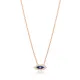 Tiny Dark Blue Enamel Evil Eye Sterling Silver Necklace
