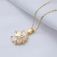 Plain Butterfly Mother Of Pearl Flower Silver Necklace - Sade 925 Silver Jewelry