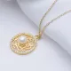 Round Design with Pearl Turkish Trendy Silver Charm Necklace
