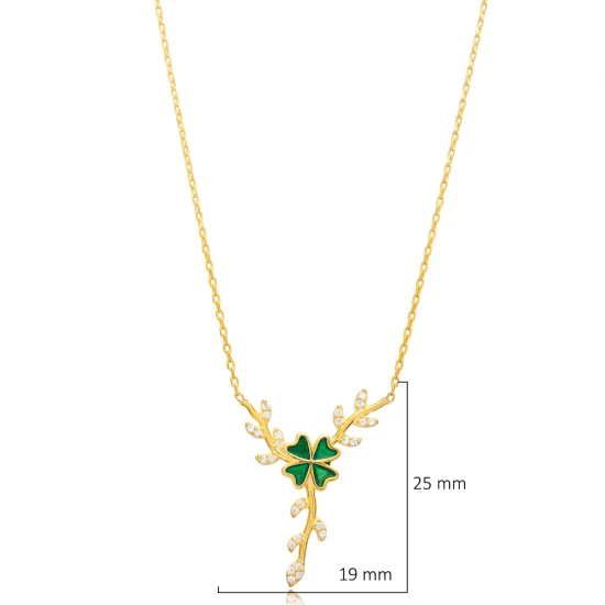 Handcrafted Clover 925 Sterling Silver Necklace - Sade 925 Silver Jewelry