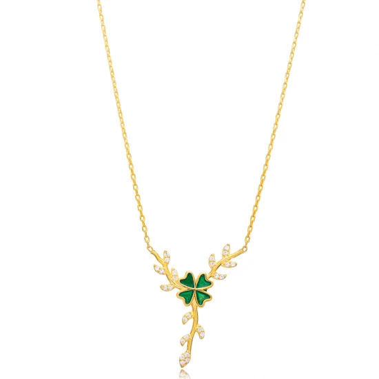 Handcrafted Clover 925 Sterling Silver Necklace - Sade 925 Silver Jewelry