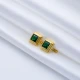 Emerald CZ Square Latch Back Sterling Silver Earrings | 925 Sterling Silver Wholesale | Sade Silver Emerald CZ Square Latch Back Sterling Silver Earrings - Sade 925 Silver Jewelry