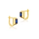 Sapphire CZ Square Latch Back Sterling Silver Earrings | 925 Sterling Silver Wholesale | Sade Silver Sapphire CZ Square Latch Back Sterling Silver Earrings - Sade 925 Silver Jewelry
