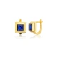 Sapphire CZ Square Latch Back Sterling Silver Earrings | 925 Sterling Silver Wholesale | Sade Silver Sapphire CZ Square Latch Back Sterling Silver Earrings - Sade 925 Silver Jewelry