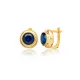 Sapphire CZ Round 925 Sterling Silver Latch Back Earrings Sapphire CZ Round 925 Sterling Silver Latch Back Earrings
