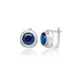 Sapphire CZ Round 925 Sterling Silver Latch Back Earrings Sapphire CZ Round 925 Sterling Silver Latch Back Earrings
