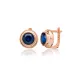 Sapphire CZ Round 925 Sterling Silver Latch Back Earrings Sapphire CZ Round 925 Sterling Silver Latch Back Earrings