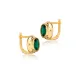 Round Design Emerald CZ Turkish Silver Latch Back Earrings Round Design Emerald CZ Turkish Silver Latch Back Earrings