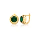 Round Emerald CZ Latch Back Sterling Silver Earrings | 925 Sterling Silver Wholesale | Sade Silver Round Emerald CZ Latch Back Sterling Silver Earrings - Sade 925 Silver Jewelry