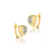 Heart Shape White CZ Sterling Silver Latch Back Earrings Heart Shape White CZ Sterling Silver Latch Back Earrings