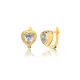 Heart Shape White CZ Sterling Silver Latch Back Earrings Heart Shape White CZ Sterling Silver Latch Back Earrings