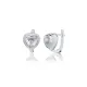 Heart Shape White CZ Sterling Silver Latch Back Earrings Heart Shape White CZ Sterling Silver Latch Back Earrings