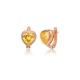 Heart Shape Citrine CZ Latch Back 925 Silver Earrings | 925 Sterling Silver Wholesale | Sade Silver Heart Shape Citrine CZ Latch Back 925 Silver Earrings - Sade 925 Silver Jewelry