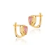 Heart Shape Pink CZ Latch Back Sterling Silver Earrings - Sade 925 Silver Jewelry