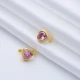 Heart Shape Pink CZ Latch Back Sterling Silver Earrings - Sade 925 Silver Jewelry