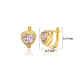 Heart Shape CZ Latch Back 925 Sterling Silver Earrings - Sade 925 Silver Jewelry