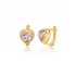 Heart Shape CZ Latch Back 925 Sterling Silver Earrings