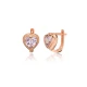 Heart Shape CZ Latch Back 925 Sterling Silver Earrings - Sade 925 Silver Jewelry