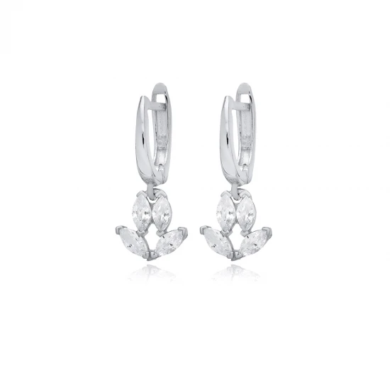 Clear CZ Marquise Dangle 925 Sterling Silver Earrings Clear CZ Marquise Dangle 925 Sterling Silver Earrings