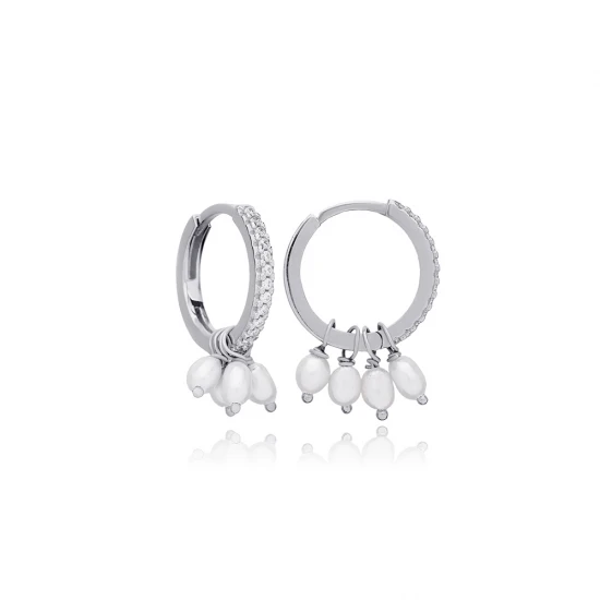 Minimalist Pearl 925 Sterling Silver Earrings
