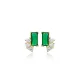 Tiny Emerald Baguette 925 Sterling Silver Earrings