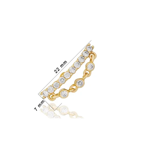 Single Round Cut CZ Chain 925 Sterling Silver Earrings