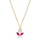 Tiny Ruby CZ Marquise Cut Flower Charm Necklace Silver Jewelry Tiny Ruby CZ Marquise Cut Flower Charm Necklace Silver Jewelry