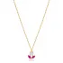 Tiny Ruby CZ Marquise Cut Flower Charm Necklace Silver Jewelry