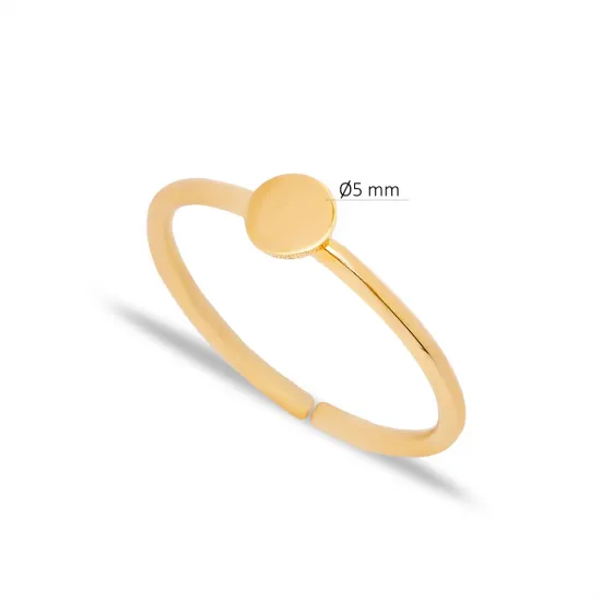 Round Adjustable Plain 925 Sterling Silver Ring