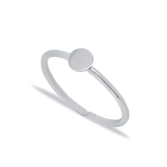 Round Adjustable Plain 925 Sterling Silver Ring