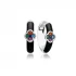 Mix CZ Black Enamel 925 Sterling Silver Earrings