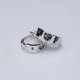 White Enamel Mix CZ Latch Back Sterling Silver Earrings White Enamel Mix CZ Latch Back Sterling Silver Earrings