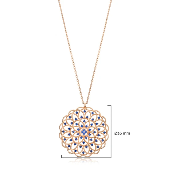 Sapphire CZ No Black Ink Sterling Silver Necklace - Sade 925 Silver Jewelry