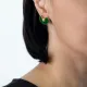 Green Enamel Round Silver Stud Earrings Green Enamel Round Silver Stud Earrings