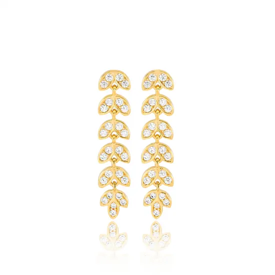 Palm Long Earrings in 925 Sterling Silver Palm Long Earrings in 925 Sterling Silver