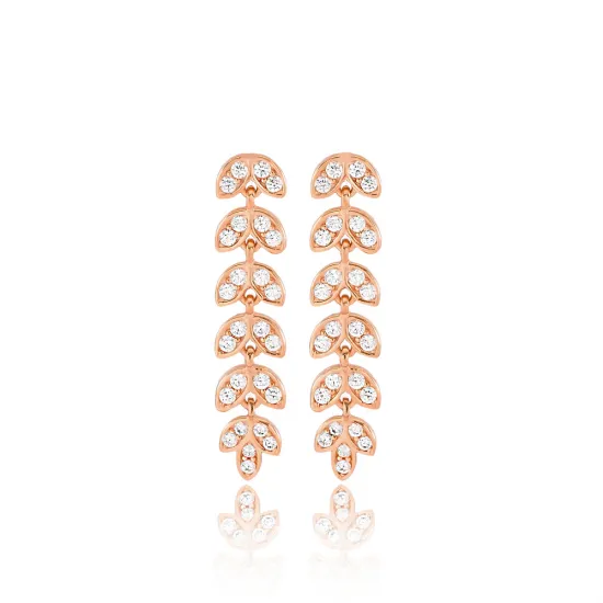 Palm Long Earrings in 925 Sterling Silver Palm Long Earrings in 925 Sterling Silver
