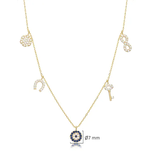 Turkish Evil Eye Shaker 925 Sterling Silver Necklace