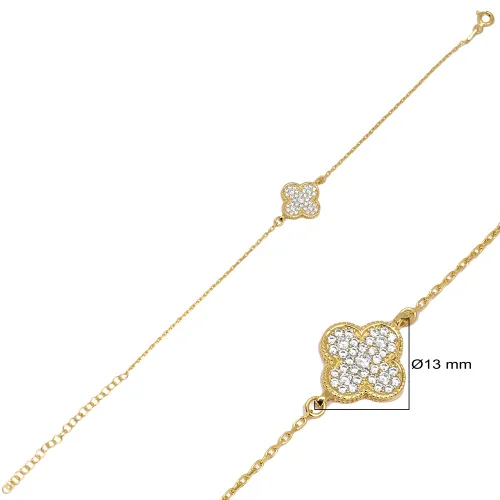 Turkish CZ Clover 925 Sterling Silver Bracelet Turkish CZ Clover 925 Sterling Silver Bracelet