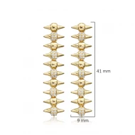 Spike Rivet Long 925 Sterling Silver Earrings