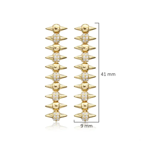 Spike Rivet Long 925 Sterling Silver Earrings Spike Rivet Long 925 Sterling Silver Earrings