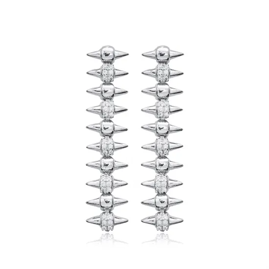 Spike Rivet Long 925 Sterling Silver Earrings Spike Rivet Long 925 Sterling Silver Earrings