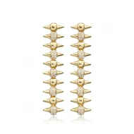 Spike Rivet Long 925 Sterling Silver Earrings