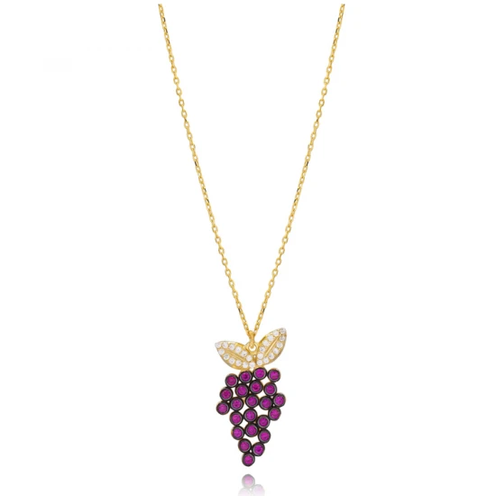 Grape Dainty 925 Sterling Silver Necklace Grape Dainty 925 Sterling Silver Necklace