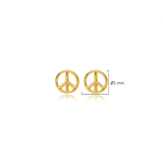 Piece Sign Tiny 925 Sterling Silver Earrings Piece Sign Tiny 925 Sterling Silver Earrings