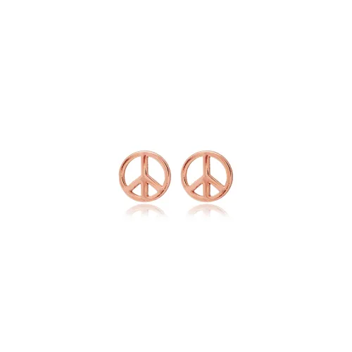 Piece Sign Tiny 925 Sterling Silver Earrings