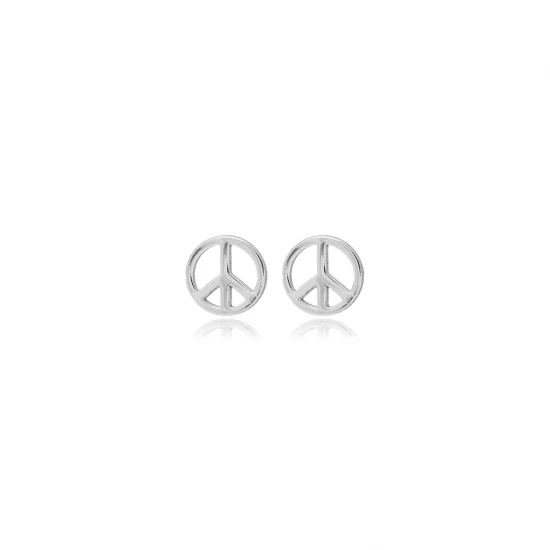 Piece Sign Tiny 925 Sterling Silver Earrings Piece Sign Tiny 925 Sterling Silver Earrings